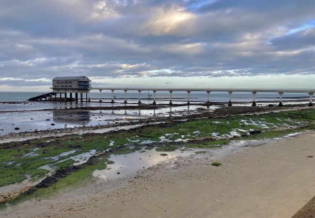 Bembridge beach & Lifeboat Station at low tide, Isle of Wight.