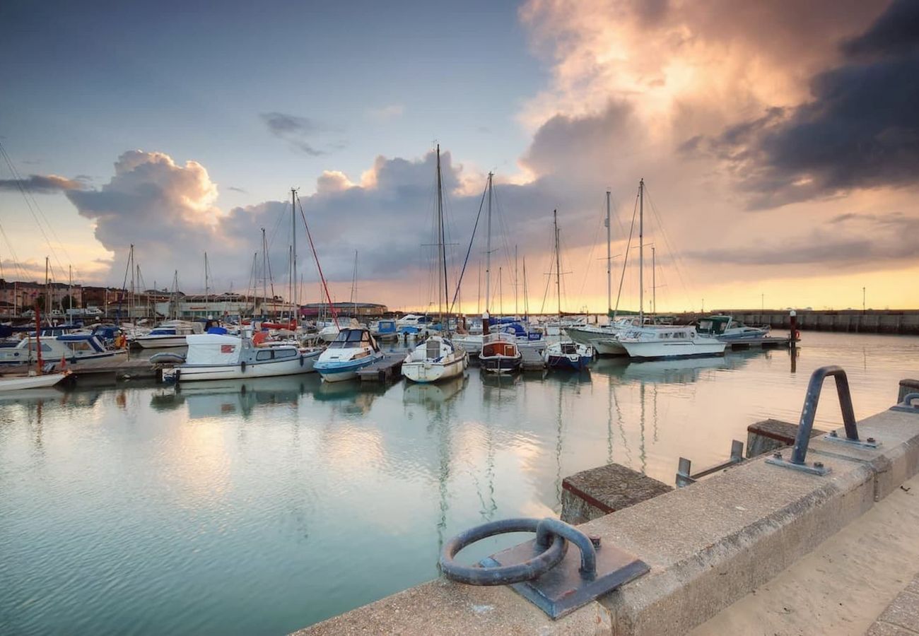 Ryde Harbour at sunset, Isle of Wight