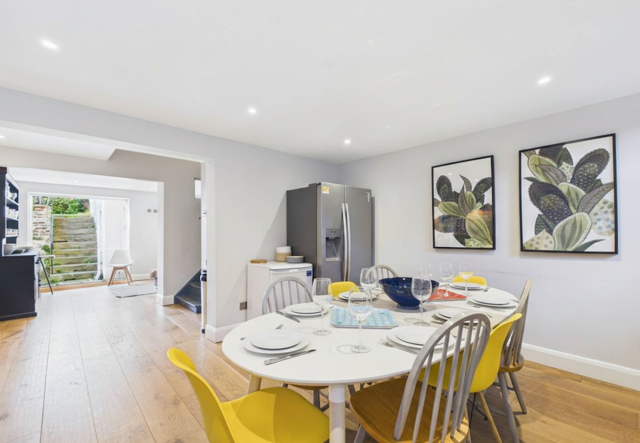 Modern kitchen space with American style fridge-freezer