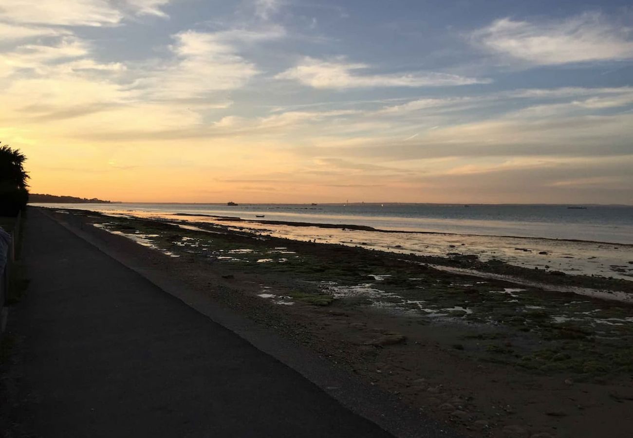 Bembridge beach at sunset.