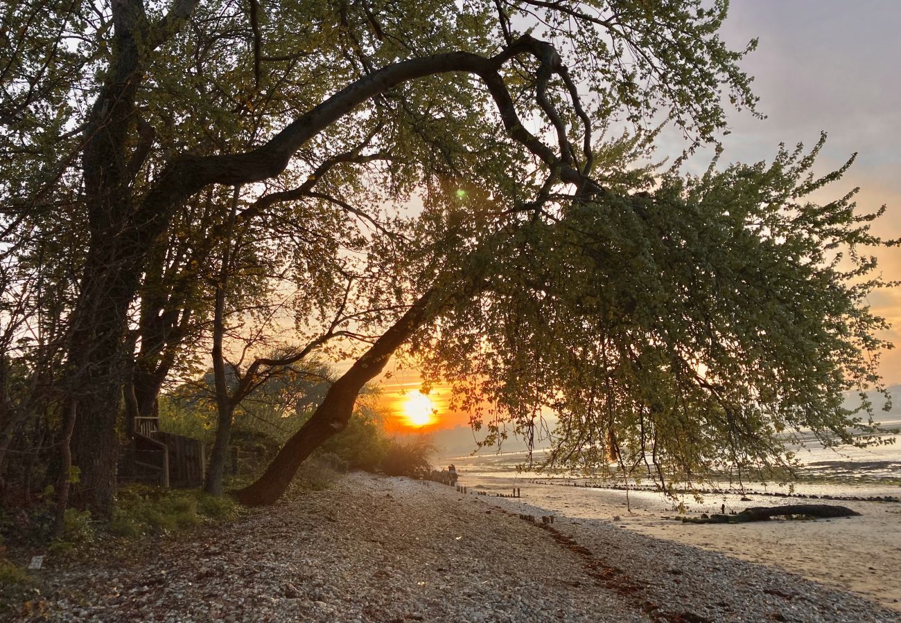 Ducie Avenue Beach at sunset.